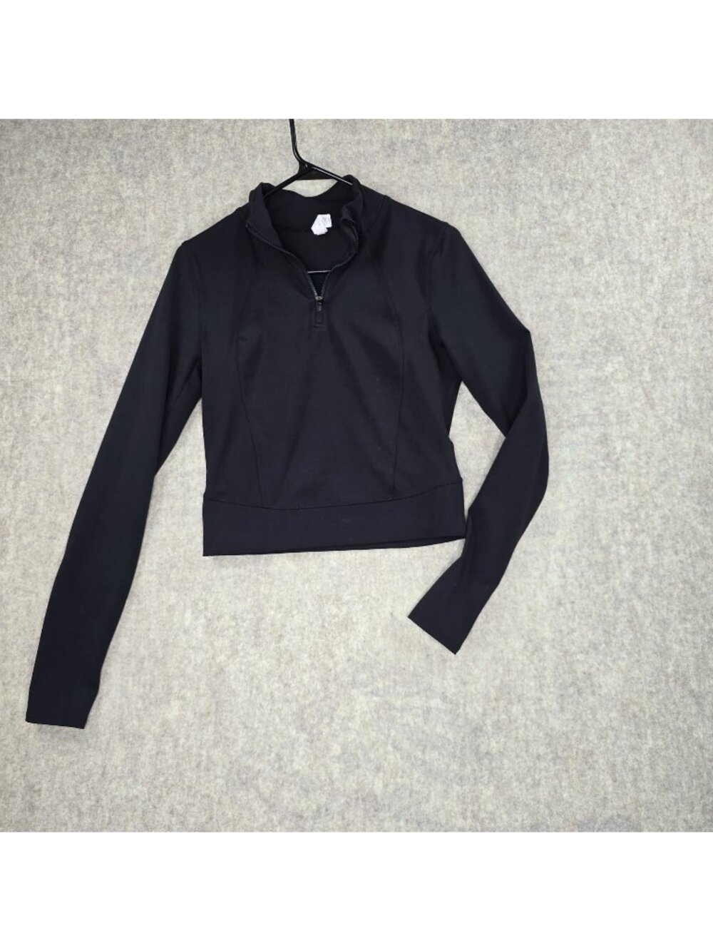 90 Degree By Reflex Womens Black Long Sleeve 1/4 Zip Pullover Top M